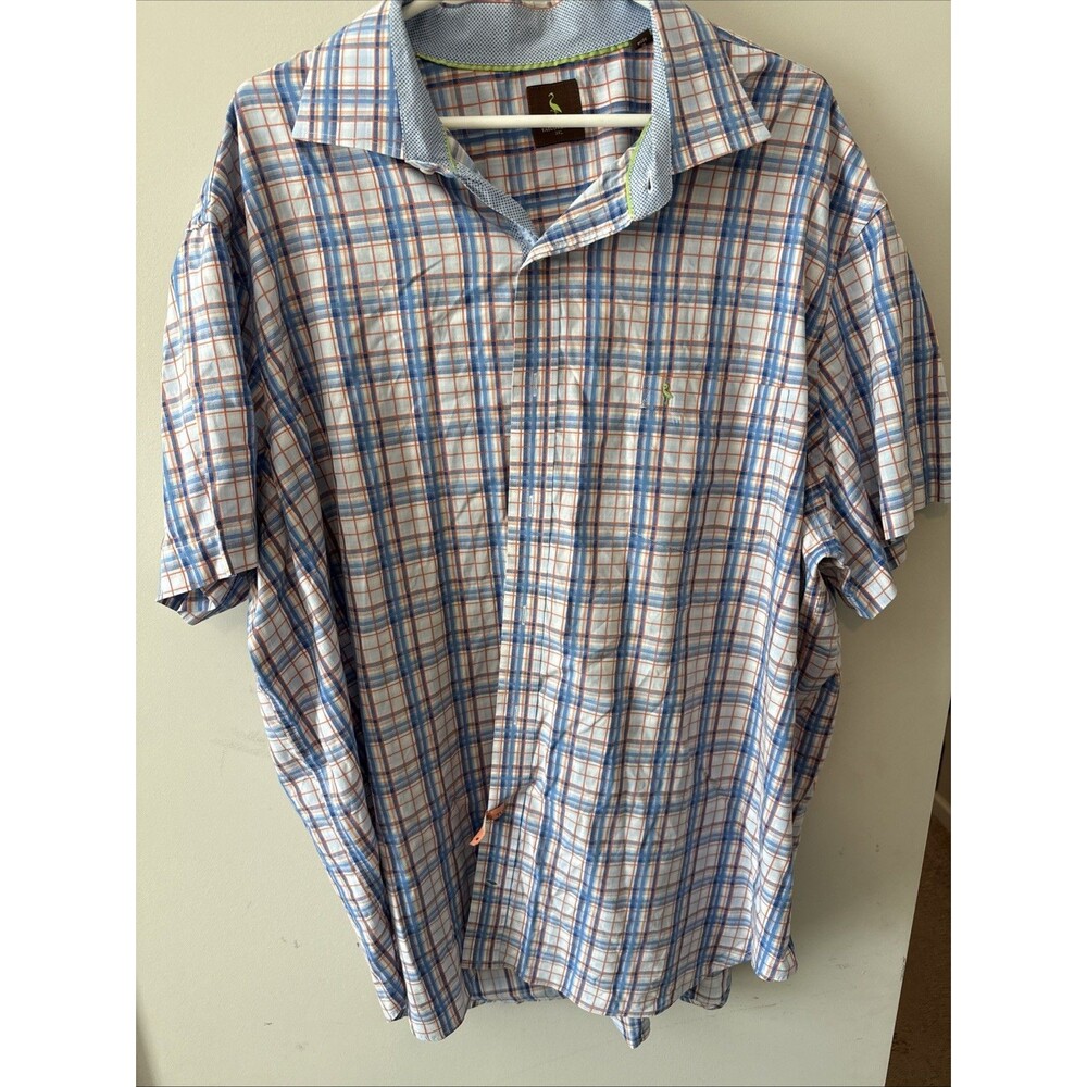 Tailorbyrd Button Up Short Sleeve Shirt Cotton Shirt Mens 3X Colorful
